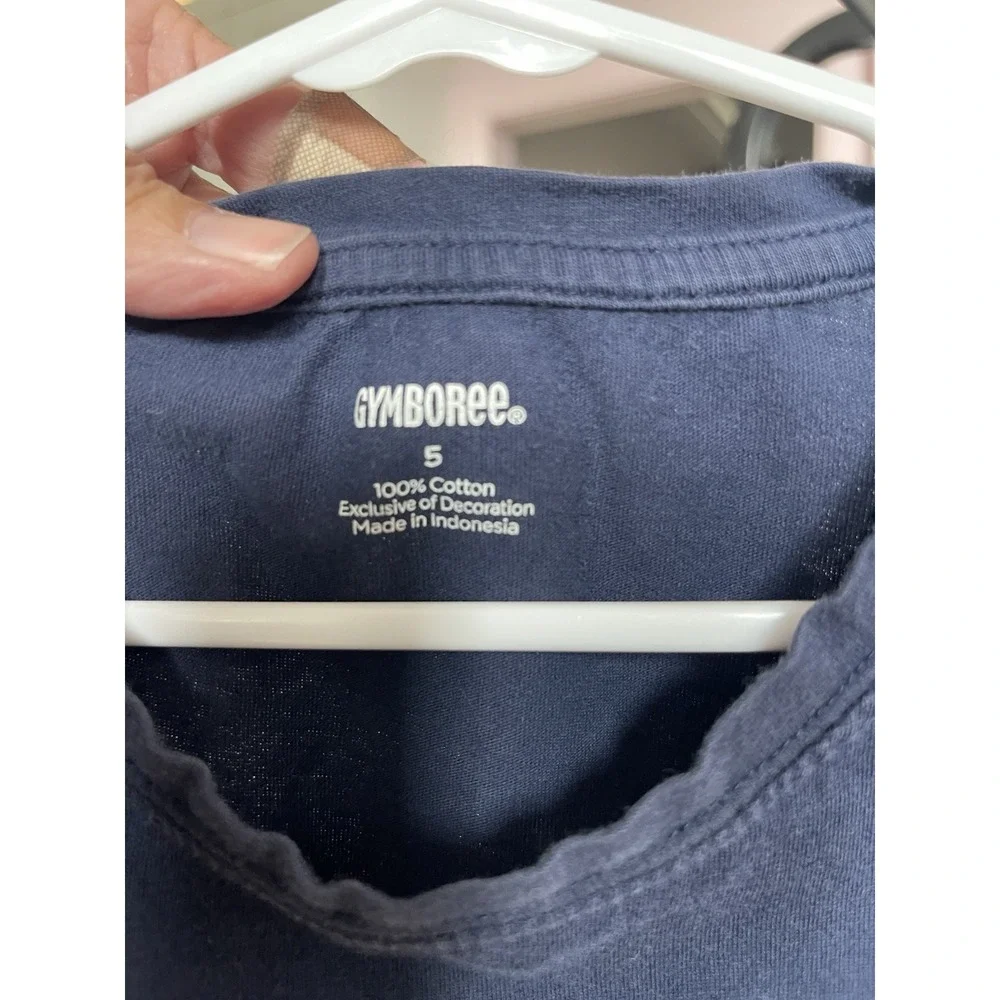 Gymboree‎ Girls Size 5 Blue Long Sleeve T-Shirt Graphic Cloud Embroidered